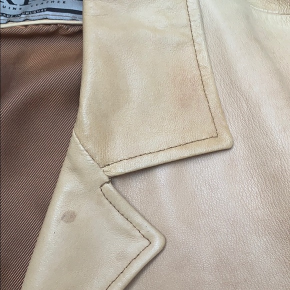 Leather dress coat jacket - Picture 7 of 8